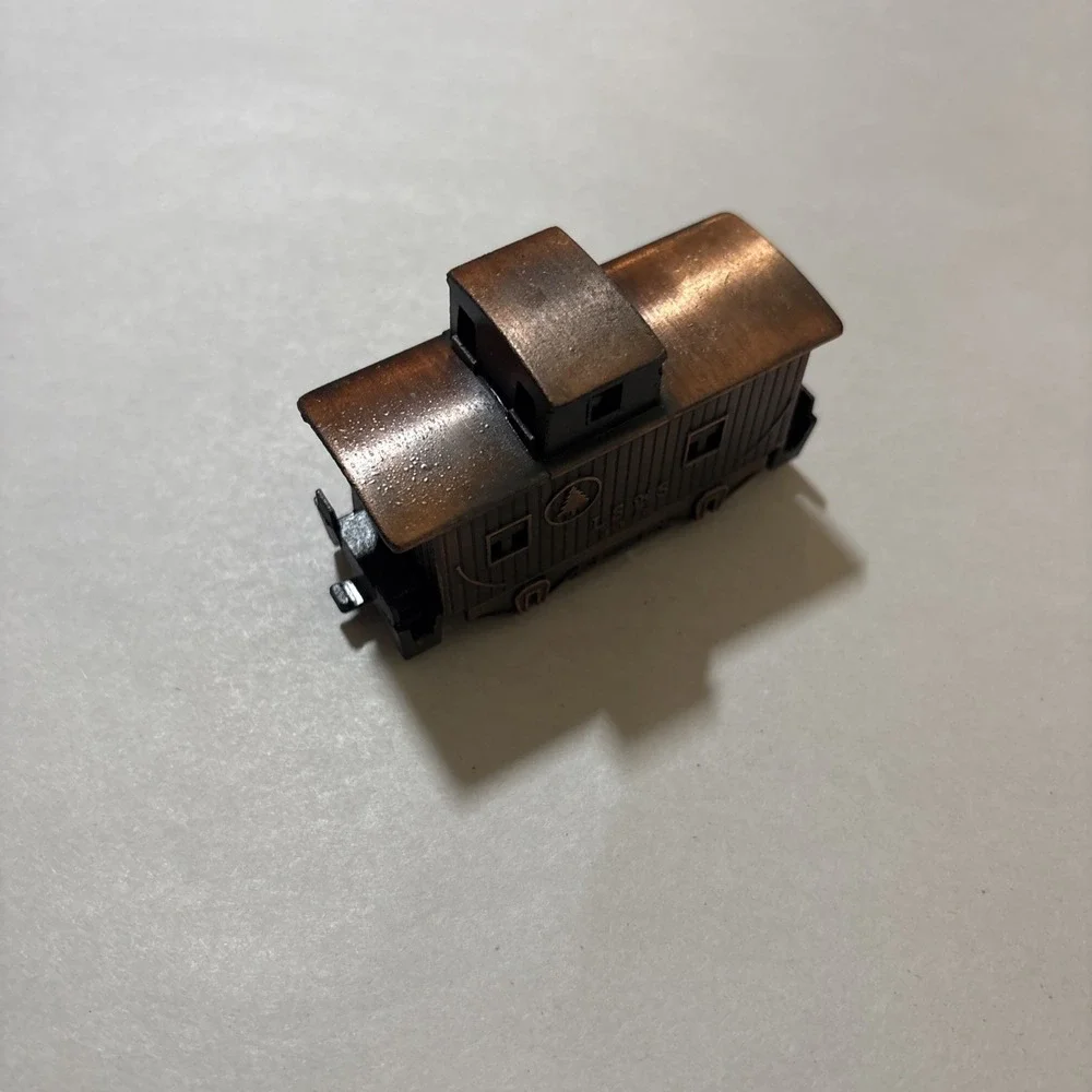 VTG Mini Bronze Die Cast TraIn Car Pencil Sharpener #1912 /w Box EUC
